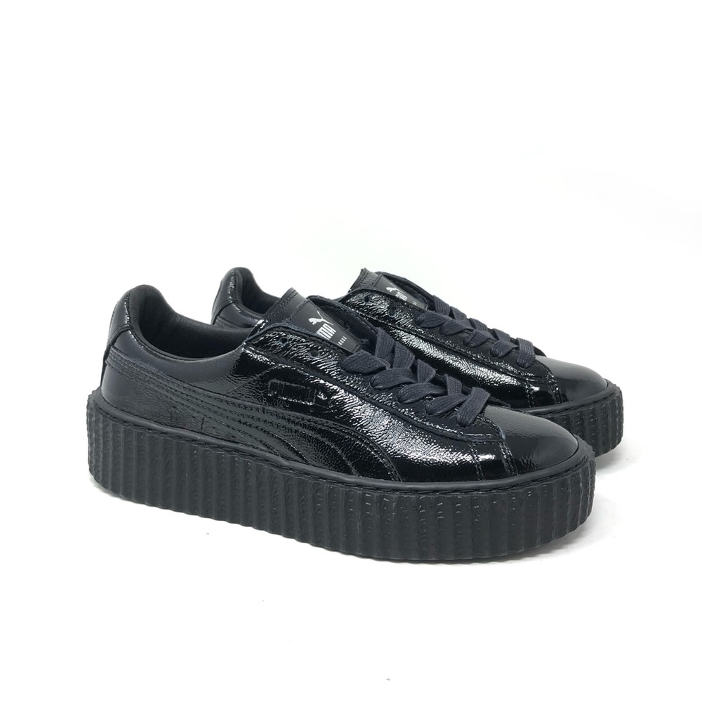 Puma X Fenty Rihanna Creeper 5.5 Wrinkled Patent Womens Trainers Black 364465 01